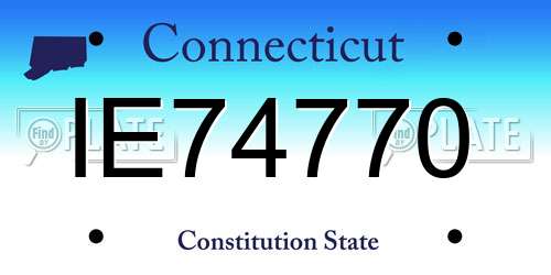 IE74770 Connecticut License Plate