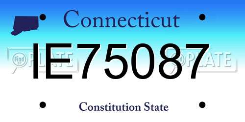 IE75087 Connecticut License Plate