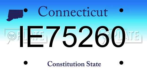 IE75260 Connecticut License Plate