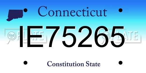 IE75265 Connecticut License Plate