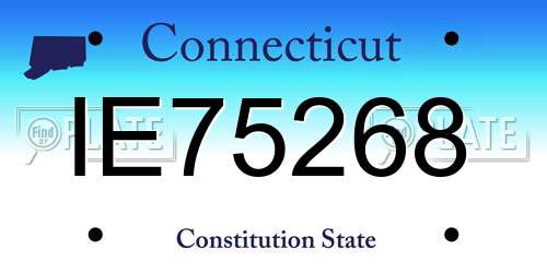 IE75268 Connecticut License Plate