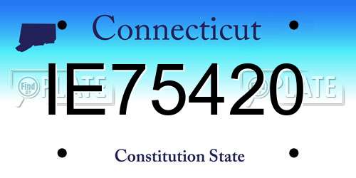 IE75420 Connecticut License Plate