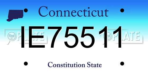 IE75511 Connecticut License Plate
