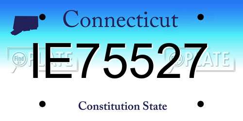IE75527 Connecticut License Plate