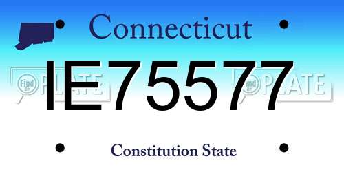 IE75577 Connecticut License Plate