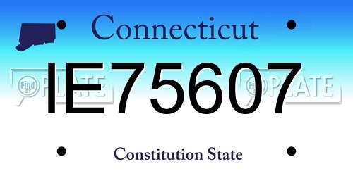 IE75607 Connecticut License Plate