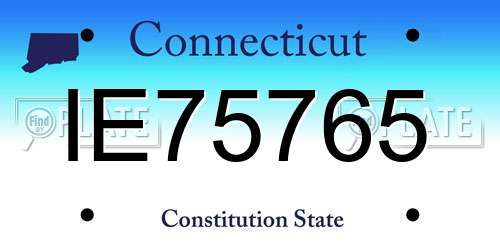 IE75765 Connecticut License Plate