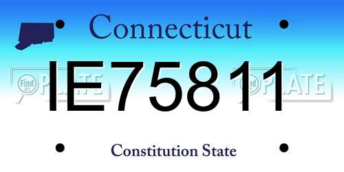 IE75811 Connecticut License Plate