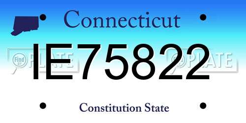 IE75822 Connecticut License Plate