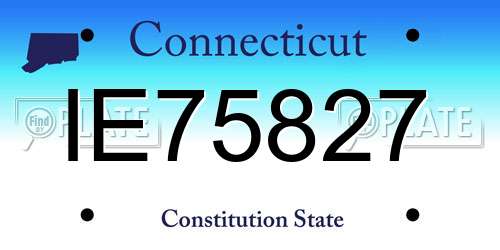 IE75827 Connecticut License Plate