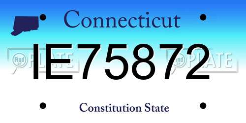 IE75872 Connecticut License Plate