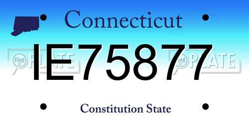 IE75877 Connecticut License Plate