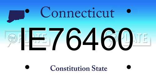 IE76460 Connecticut License Plate