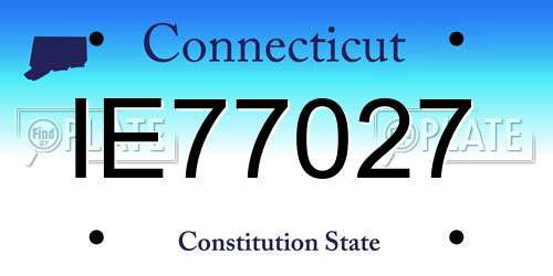 IE77027 Connecticut License Plate