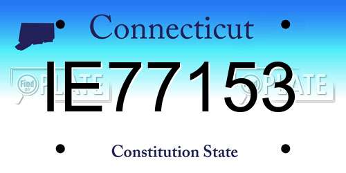 IE77153 Connecticut License Plate
