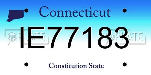 IE77183 Connecticut License Plate