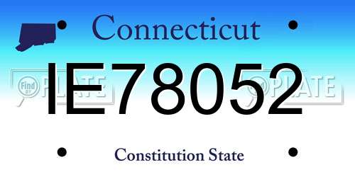 IE78052 Connecticut License Plate