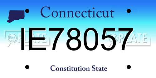 IE78057 Connecticut License Plate