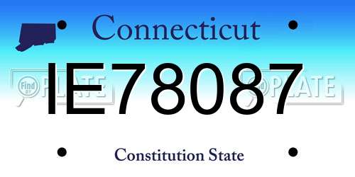 IE78087 Connecticut License Plate