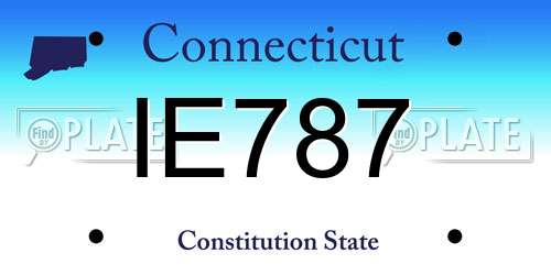 IE787 Connecticut License Plate