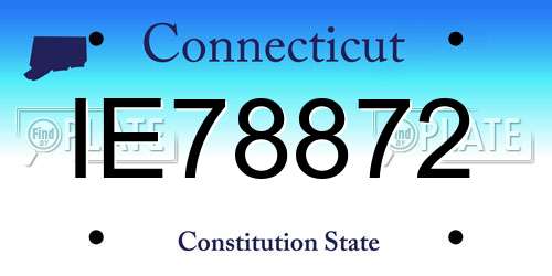 IE78872 Connecticut License Plate