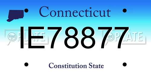 IE78877 Connecticut License Plate