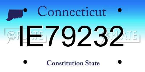 IE79232 Connecticut License Plate