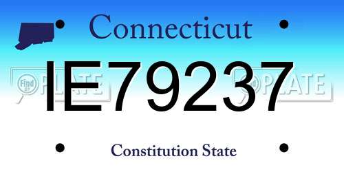 IE79237 Connecticut License Plate