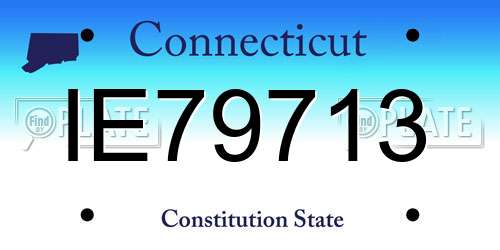IE79713 Connecticut License Plate