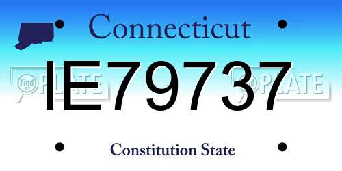 IE79737 Connecticut License Plate