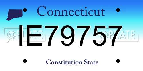 IE79757 Connecticut License Plate