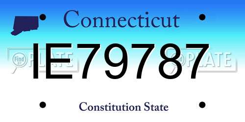 IE79787 Connecticut License Plate