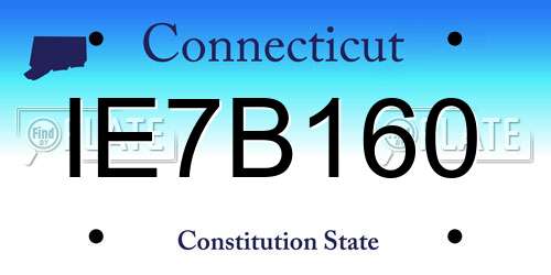 IE7B160 Connecticut License Plate