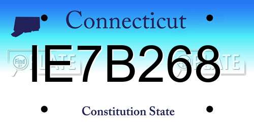 IE7B268 Connecticut License Plate