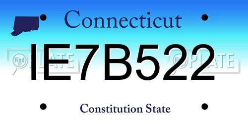 IE7B522 Connecticut License Plate