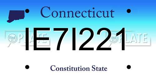 IE7I221 Connecticut License Plate