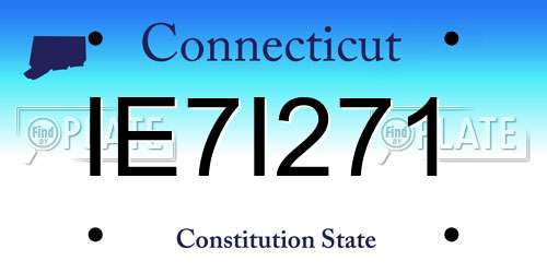 IE7I271 Connecticut License Plate