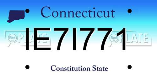 IE7I771 Connecticut License Plate