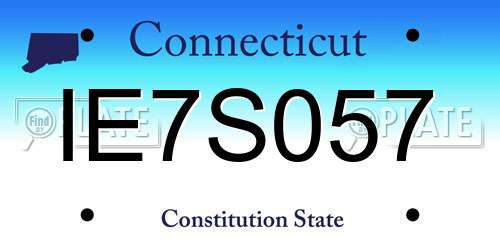 IE7S057 Connecticut License Plate