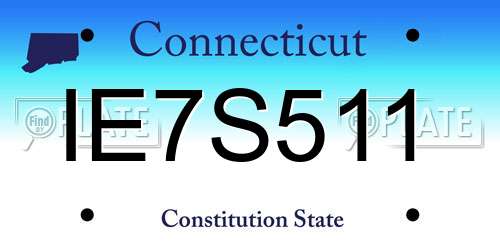 IE7S511 Connecticut License Plate
