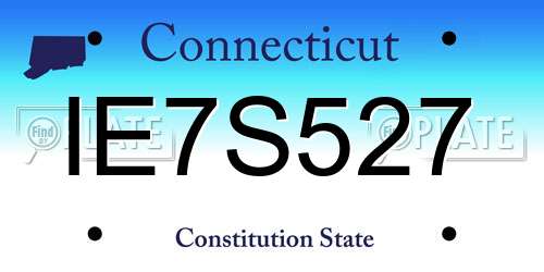 IE7S527 Connecticut License Plate