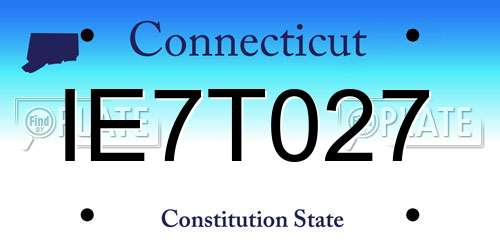 IE7T027 Connecticut License Plate