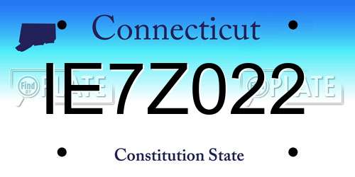IE7Z022 Connecticut License Plate