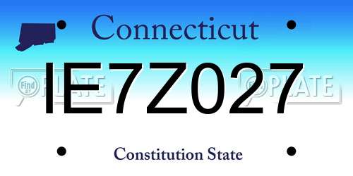 IE7Z027 Connecticut License Plate