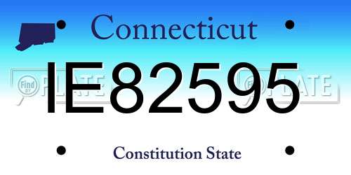 IE82595 Connecticut License Plate