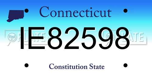 IE82598 Connecticut License Plate