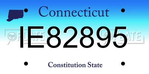 IE82895 Connecticut License Plate