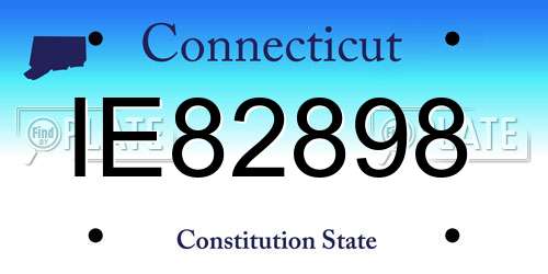 IE82898 Connecticut License Plate