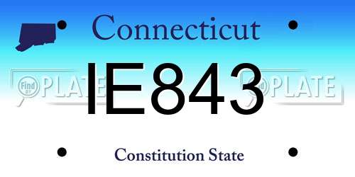 IE843 Connecticut License Plate