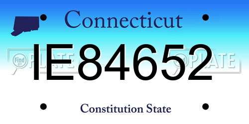 IE84652 Connecticut License Plate